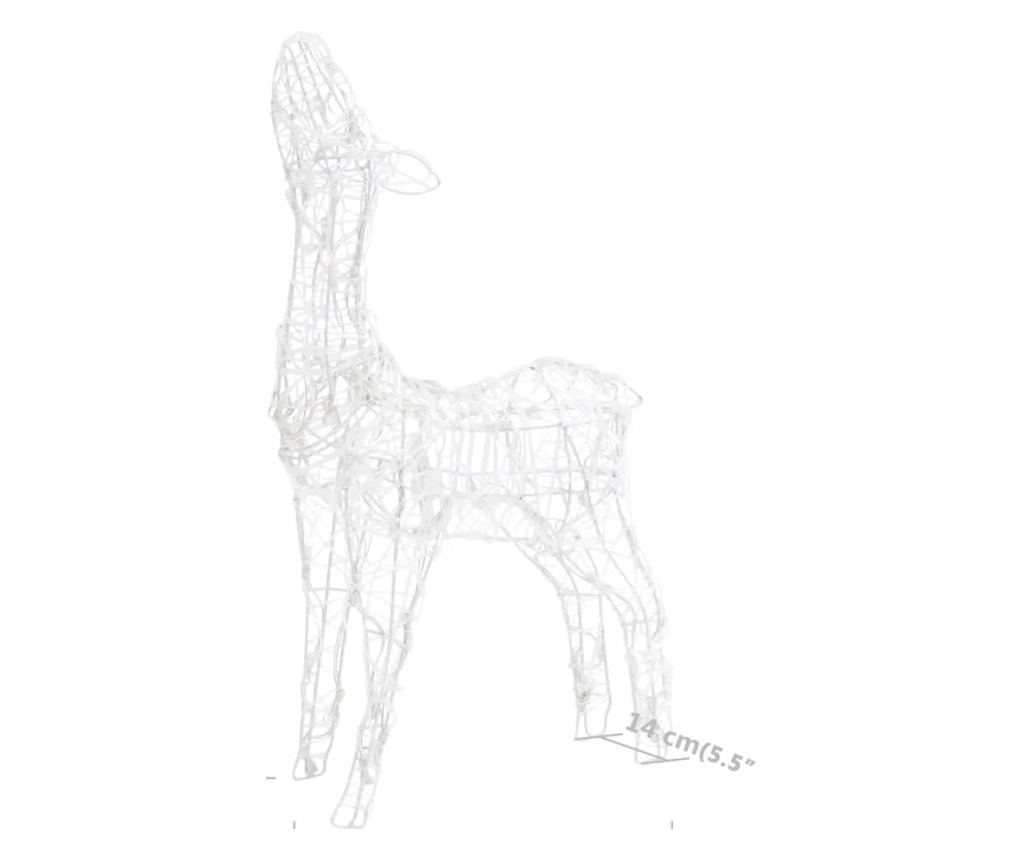 Božićna obiteljska dekoracija s jelenima, 160 hladno bijelih LED dioda, akril - 11