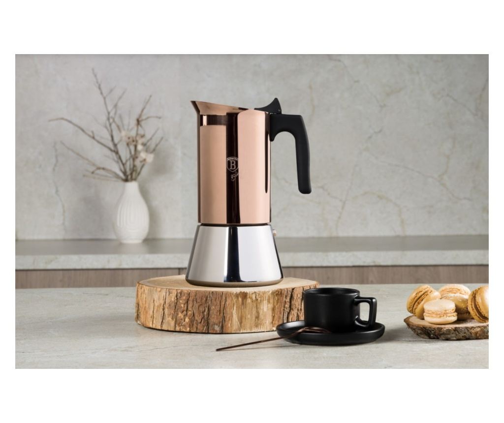 Εσπρεσιέρα ανοξείδωτη 9 φλιτζανιών Metallic Line Rose Gold Editions Berlinger Haus BH 8550 - 5