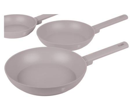 Set od 3 okrugle tave Taupe Collection Berlinger Haus BH 8108, neprianjajuće, titanski premaz, siva