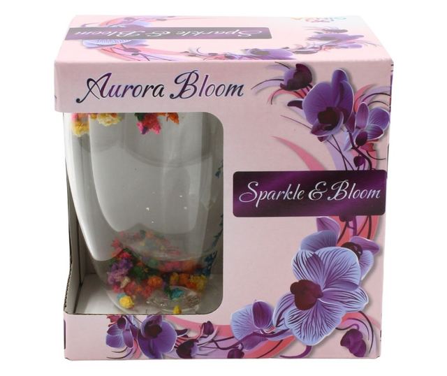 Aurora Bloom Duplafalú Boroszilikát Üveg Bögre Szárított Virágokkal, 350ml