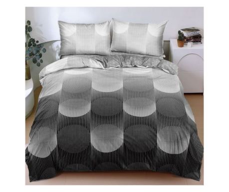 Set lenjerie de pat dublu, bumbac satinat, 220 x 230 cm, 4 piese, multicolor, Casa de Vis, A50-703