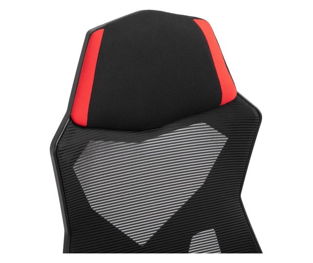 Ergonomikus és dönthető irodai szék lábtartóval - Fekete és Piros