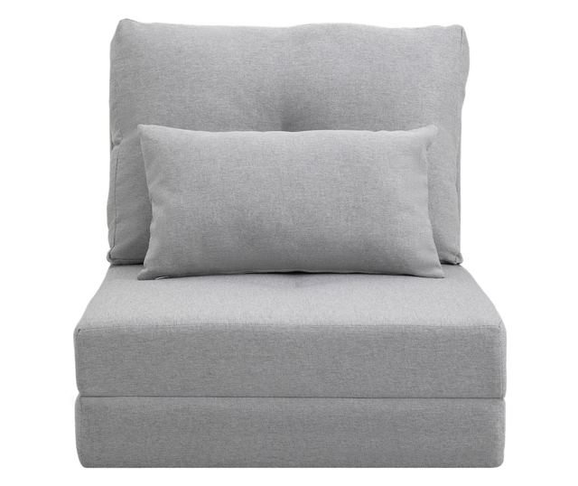 3 az 1-benátalakítható ülöhető ágy, padlószófa 2 párnával, világos szürke