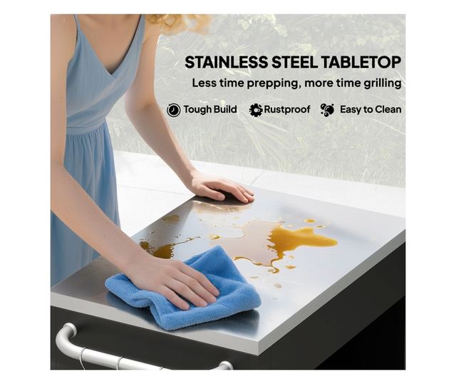 Konyhai kocsi szekrénnyel és 6 rozsdamentes acél kampóval, fekete