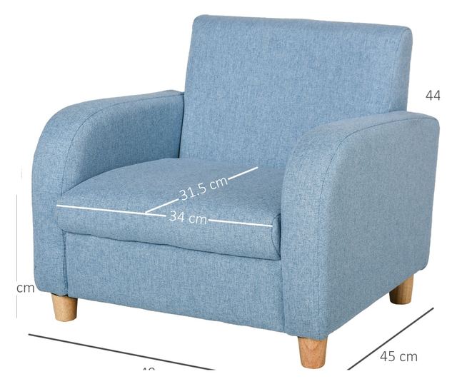 Gyermekfotel textil anyagból, max. 65 kg, 49x45x44cm, kék
