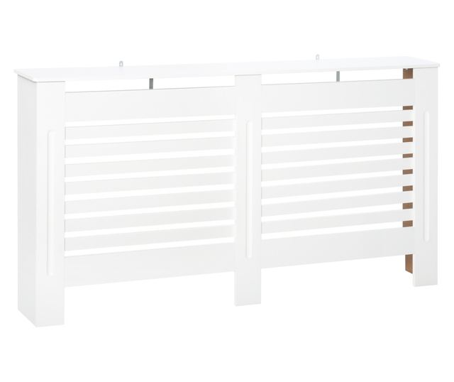 Rácsos radiátorburkolat fehér fa polccal 172x19x81 cm
