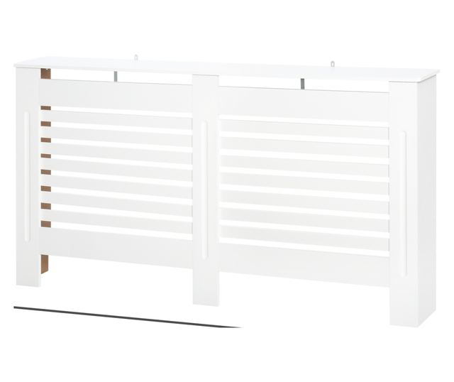 Rácsos radiátorburkolat fehér fa polccal 172x19x81 cm