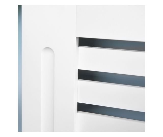 Rácsos radiátorburkolat fehér fa polccal 172x19x81 cm