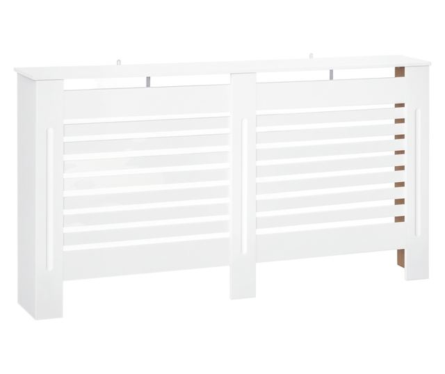 Rácsos radiátorburkolat fehér fa polccal 172x19x81 cm