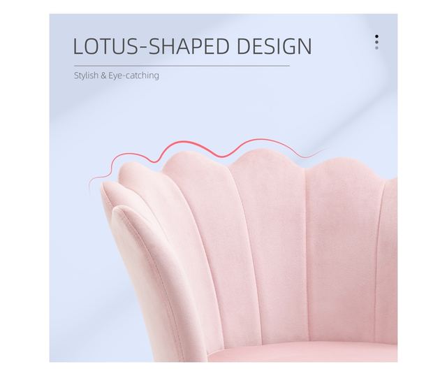 Vintage Bársony Kagyló Díszes Fotel Arany Lábakkal