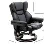 Dönthető masszázsfotel lábtartóval, 145° dőlésszöggel és 360° elforgatással, fekete