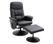 Dönthető fotel lábtartóval, 145° dönthető háttámla 360° forgó ülőfelülettel, 10 masszázsponttal, fekete