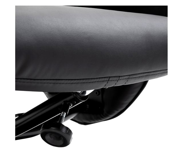 Dönthető fotel lábtartóval, 145° dönthető háttámla 360° forgó ülőfelülettel, 10 masszázsponttal, fekete