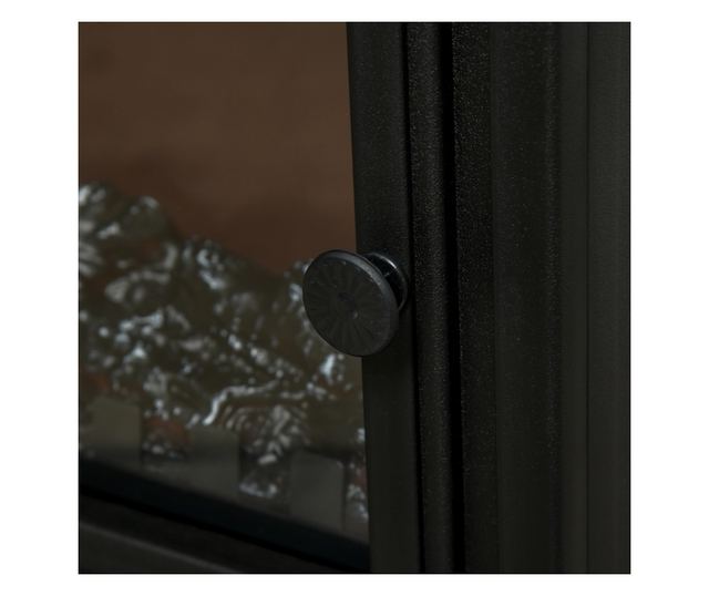 Hordozható elektromos kandalló 1000W/2000W ABS és fekete üveg