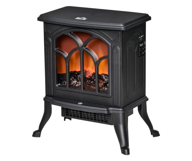 Elektromos kandalló 750/1500 W lánghatással, 15-20 m², fekete