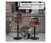 2 db bárszék szett, állítható magasságú, lábtartóval, 46,5 cm x 50 cm x 108 cm, fekete + barna