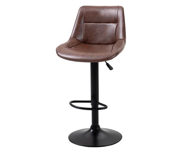 2 db bárszék szett, állítható magasságú, lábtartóval, 46,5 cm x 50 cm x 108 cm, fekete + barna