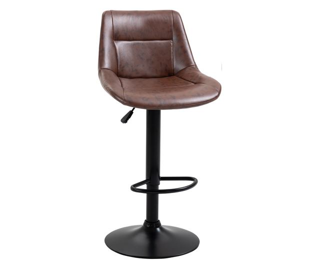 2 db bárszék szett, állítható magasságú, lábtartóval, 46,5 cm x 50 cm x 108 cm, fekete + barna