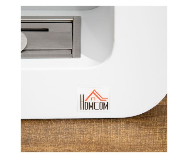 Fali bioetanol kandalló, fém, 2,5 órás égési idő, 1 literes tartállyal és 20 nm fedéssel, 48x18x48cm, fehér