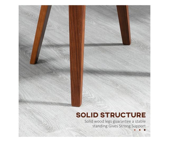 2 db Vintage Stílusú Étkezőszék Kárpitozott Fa és Műbőr Borítással, Fekete és Fa