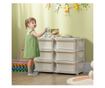 Gyermek 6 fiókos komód lekerekített élekkel, krémszínű PP, 75x37x56,5 cm