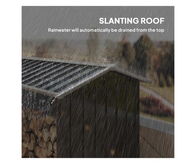 Horganyzott acél rönktároló 240x86x160cm fekete