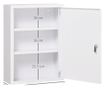Acél gyógyszeres szekrény 3 polccal és zárral, 2 kulccsal, fehér