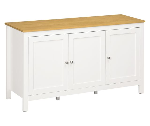 2 ajtós szekrény 2 állítható polccal 3 magasságban, 120x40x70 cm, fehér és fa színű