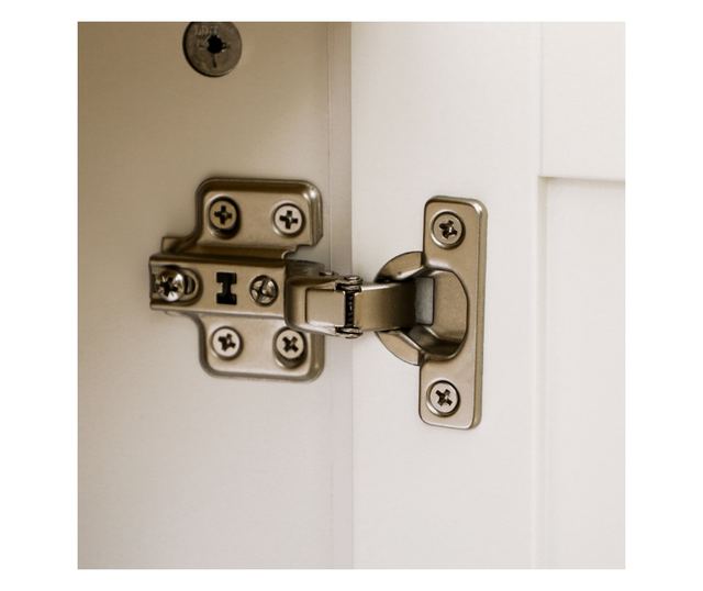 2 ajtós szekrény 2 állítható polccal 3 magasságban, 120x40x70 cm, fehér és fa színű