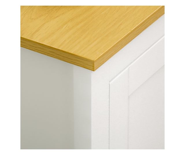 2 ajtós szekrény 2 állítható polccal 3 magasságban, 120x40x70 cm, fehér és fa színű