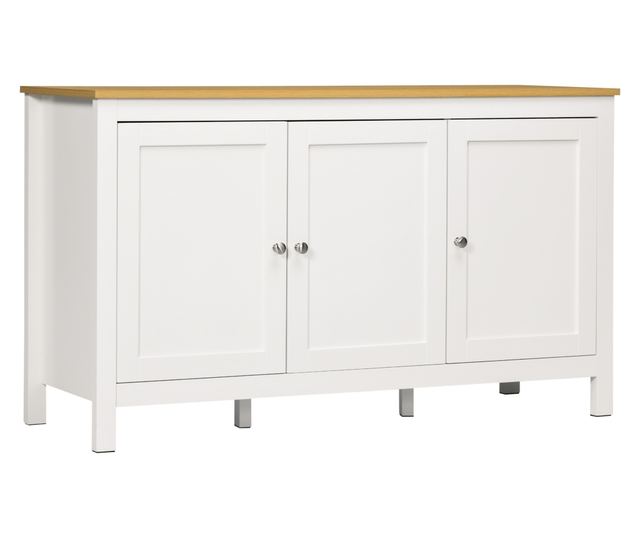 2 ajtós szekrény 2 állítható polccal 3 magasságban, 120x40x70 cm, fehér és fa színű