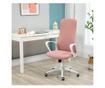 Ergonomikus és párnázott irodai szék, állítható magassággal és dőlésszöggel, 62x56x110-119,5 cm, rózsaszín