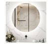 Kerek fürdőszobai LED tükör érintőkapcsolóval, 3 fényszínnel, Ø60x3,5 cm, átlátszó