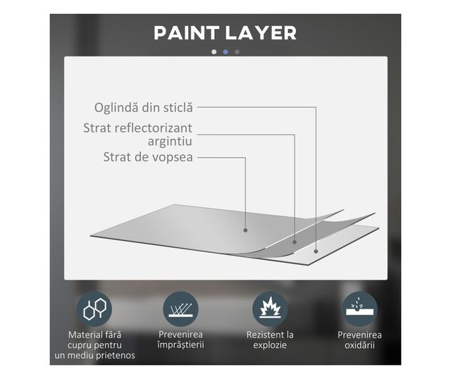 Kerek fürdőszobai LED tükör érintőkapcsolóval, 3 fényszínnel, Ø60x3,5 cm, átlátszó