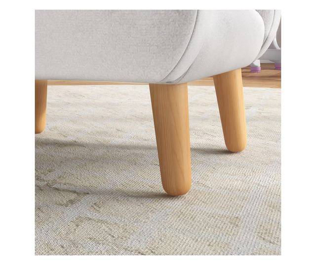 Gyermekfotel felhő alakú karfákkal, ferde lábakkal és szövet anyaggal, 46 x 51 x 55 cm, fehér