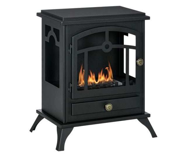 Bioetanol kandalló, bio kandalló 1,2L égővel 3 óra égési idővel, 45x28x54 cm, fekete