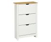 Slim szekrény 18 cipőhöz, 3 fiók 2 állítható polccal, fehér