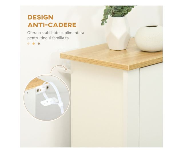 Slim szekrény 18 cipőhöz, 3 fiók 2 állítható polccal, fehér