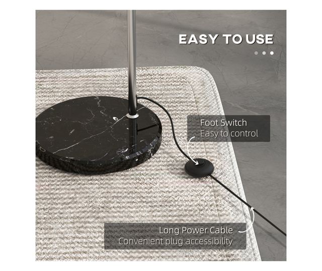 Vintage állólámpa állítható karral, lábkapcsolóval, E27 foglalattal, ezüst színben