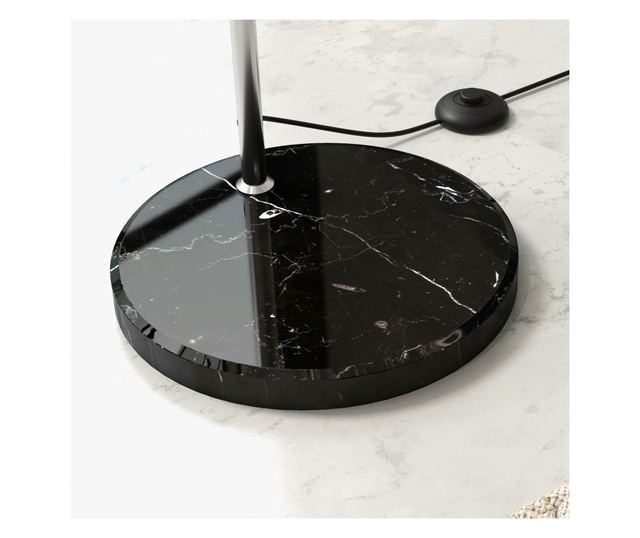 Vintage állólámpa állítható karral, lábkapcsolóval, E27 foglalattal, ezüst színben