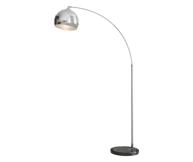 Vintage állólámpa állítható karral, lábkapcsolóval, E27 foglalattal, ezüst színben