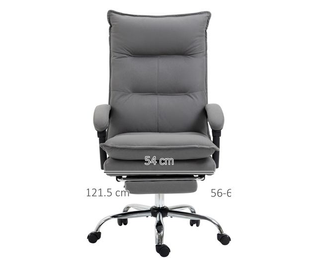 Irodai szék masszázzsal és fűtéssel, állítható magasságú, dönthető háttámla, 66x74x121,5cm, szürke