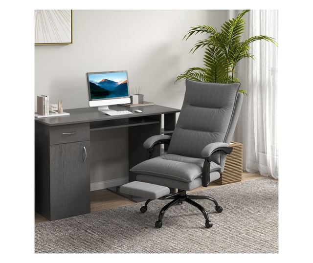 Irodai szék masszázzsal és fűtéssel, állítható magasságú, dönthető háttámla, 66x74x121,5cm, szürke