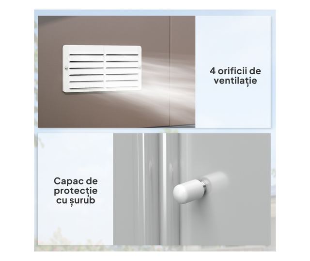 Kerti tároló 8,3m² horganyzott acélból, dupla tolóajtóval, 277x322x192 cm, barna