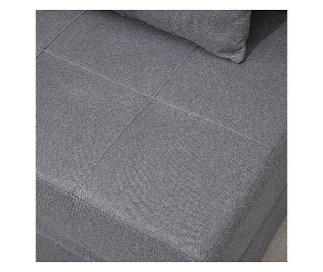 Átalakítható összecsukható fotelágy egyszemélyes párnával, 70x70x61 cm, szürke