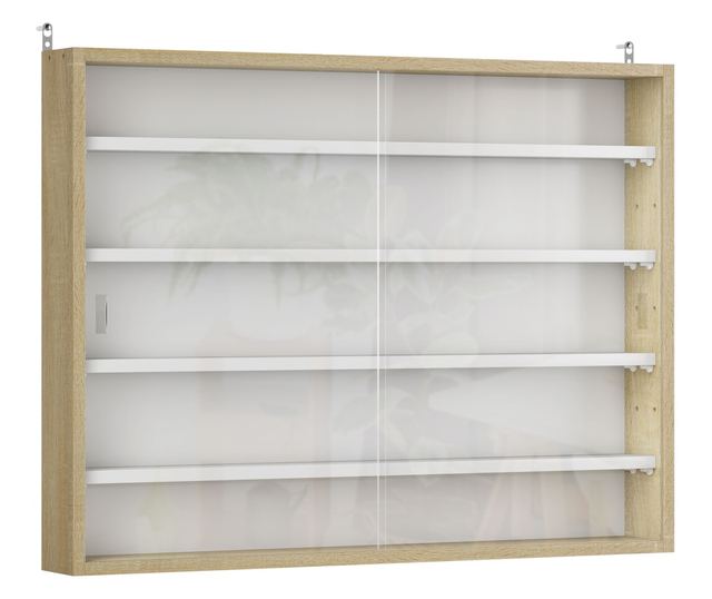 Falipolc 5 polccal és vitrin 2 üvegajtóval és 4 állítható polccal