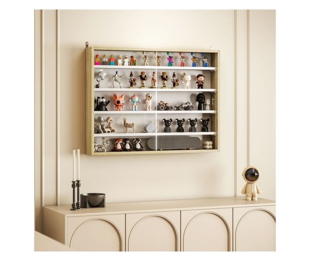 Falipolc 5 polccal és vitrin 2 üvegajtóval és 4 állítható polccal