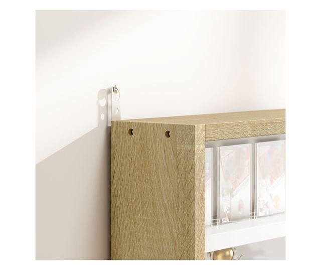 Falipolc 5 polccal és vitrin 2 üvegajtóval és 4 állítható polccal