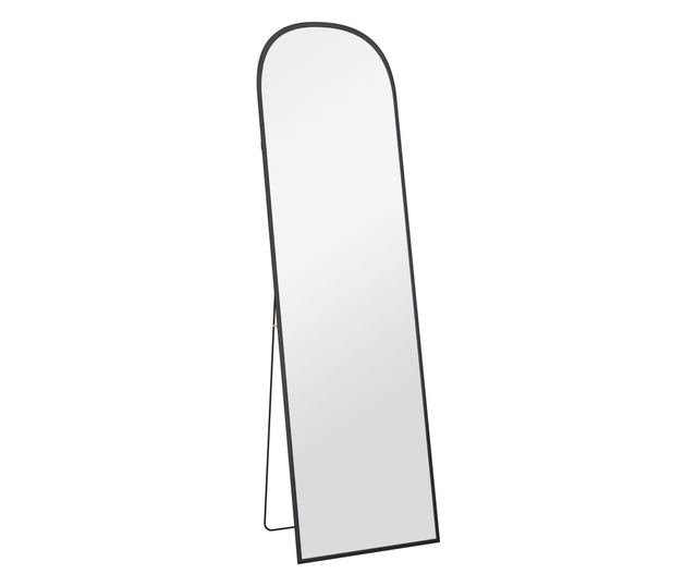 Modern alumíniumötvözet padló- és fali tükör összecsukható állvánnyal, 50x170 cm, fekete