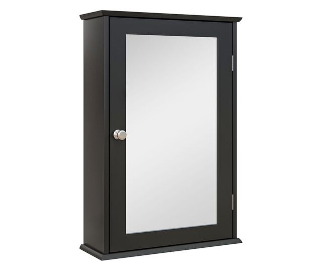 Fürdőszobaszekrény tükörrel 41x14x60cm Fekete